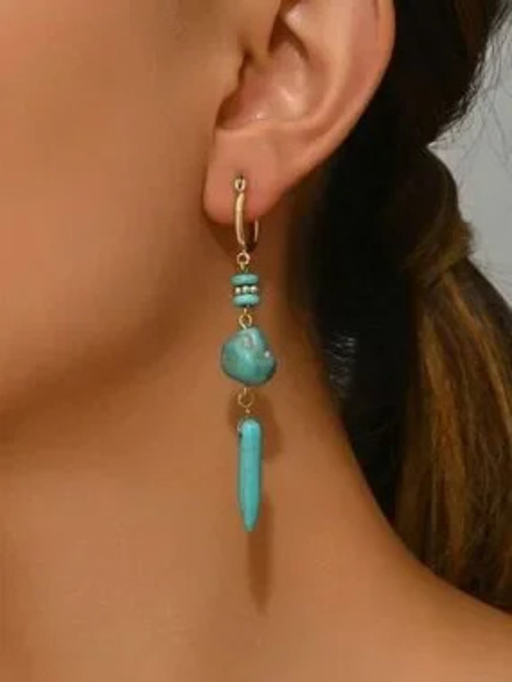 Turquoise Drop Dangle Earrings N2467
